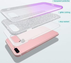 Etui Brokat Glitter XIAOMI REDMI 8A srebrno-fioletowe uniwersalny 4