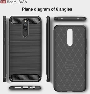 Etui Pancerne Carbon XIAOMI REDMI 8 czarne uniwersalny 6