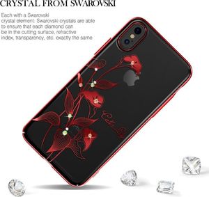 Etui IPHONE X Swarovski Kingxbar Wzory Crystal kwiaty uniwersalny 2