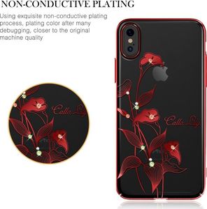 Etui IPHONE X Swarovski Kingxbar Wzory Crystal kwiaty uniwersalny 3