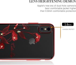 Etui IPHONE X Swarovski Kingxbar Wzory Crystal kwiaty uniwersalny 5