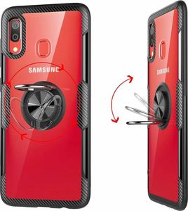 Etui Pancerne Clear Carbon Ring SAMSUNG GALAXY A40 czarne uniwersalny 3