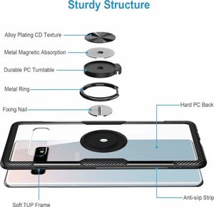 Etui Pancerne Clear Carbon Ring SAMSUNG GALAXY S10+ PLUS czarne uniwersalny 6