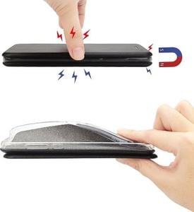 Etui XIAOMI REDMI 8A Flip Elegance Czarne Magnetyczne uniwersalny 4