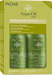 Inoar Drėkinantis plaukų priežiūros rinkinys su Argano aliejumi INOAR Argan Duo Kit: šampūnas 250 ml + kondicionierius 250 ml 1