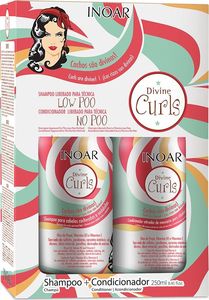 Inoar Garbanotų plaukų priežiūros rinkinys INOAR Divine Curls Duo Kit: šampūnas 250 ml + kondicionierius 250 ml 1
