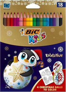 Bic Kredki ołówkowe KIDS Evolution Christmas18 kolorów 1