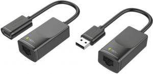 Adapter USB Techly IUSB-EXTENDTY2 USB - RJ45 Czarny  (IUSB-EXTENDTY2) 1