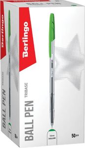 Berlingo Berlingo, pióro kulkowe, zielony, 50szt, 1mm, Tribase 2