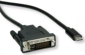 Kabel USB Samec USB-C - DVI-D 2 m Czarny 1