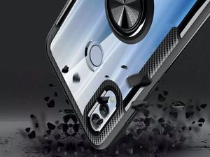 Alogy Etui na telefon Alogy Ring Holder Clear Armor do Huawei P Smart 2019 czarne uniwersalny 6