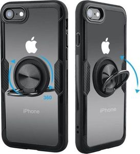 Alogy Etui na telefon Alogy Ring Holder Clear Armor do iPhone 7/ 8 czarne uniwersalny 3