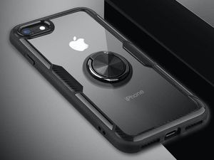 Alogy Etui na telefon Alogy Ring Holder Clear Armor do iPhone 7/ 8 czarne uniwersalny 6