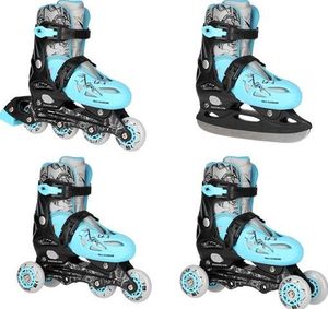 Rolki Nils Extreme NH0320 4w1 z wymienną płozą regulowane niebieskie r. 31-34 2