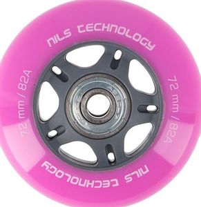 Nils Extreme PU 72x24 82A (4szt.) RÓŻOWE + ABEC-7 (8szt.) ZESTAW NILS EXTREME 2