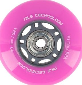 Nils Extreme PU 70x24 82A (4szt.) RÓŻOWE + ABEC-7 (8szt.) ZESTAW NILS EXTREME 2