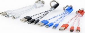 Kabel USB Gembird USB do ładowania z brelokiem USB 2.0/USB-micro/8-pin (mix kolorów) 1