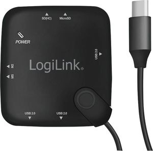 HUB USB LogiLink 1x SD 1x M2 1x microSD 1x MMC  + 3x USB-A 2.0 (UA0344) 2