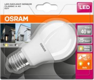 Ledvance Żarówka OSRAM LED STAR+ CL A Daylight Sensor Fros. 6W 827 E27 470lm 2700K (CRI 80) 25000h A+ 2