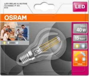 Ledvance Żarówka OSRAM LED STAR+ CL P Active&Relax Filament 5W 827 E14 470lm 2700&4000K (CRI 80) 15000h A++ 2