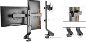 Maclean Uchwyt biurkowy na 2 monitory 17" - 27" (MC-854) 3