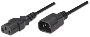 Kabel zasilający Manhattan Przedłużacz kabla zasilania Manhattan C14 na C13 M/F 0,5m czarny 1