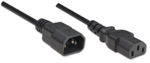 Kabel zasilający Manhattan Przedłużacz kabla zasilania Manhattan C14 na C13 M/F 0,5m czarny 2