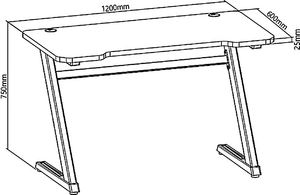 Biurko NanoRS RS120 Czarne 120 cmx60 cm 7