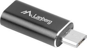 Adapter USB Lanberg Lightning - microUSB Czarny  (AD-LM-UM-01) 1