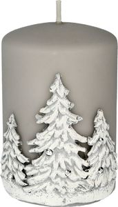 Artman świeca Zimowe Drzewka walec mały-szary (980749) 1