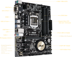 Płyta główna Asus H97M-E H97 LGA1150 (PCX/DZW/GLAN/SATA3/USB3/RAID/DDR3) mATX (H97M-E) 2