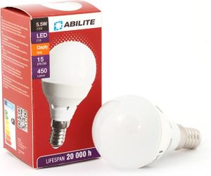 Abilite Żarówka E14 "Kulka Mleczna" B.Ciepły 5,5W/230V 450lm kąt św. 150° (Retro) P45N (5901583543630) 2