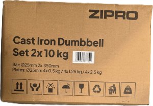 Zipro Zestaw hantli żeliwny 12 x Różne rodzaje obciążenia w zestawie 10