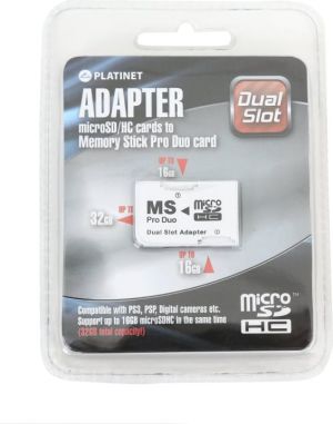 Czytnik Platinet MicroSDHC ADAPTER MSTICK>2x- PMAMS 1