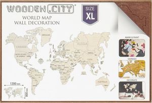 WOODEN CITY Mapa świata rozmiar XL kolor dark 1