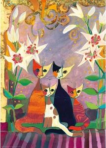 Heye Puzzle 1000 elementów Koty i lilie (GXP-712642) 2