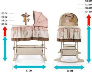 Milly Mally Kolyska Sweet Melody 4w1 Różowa 8