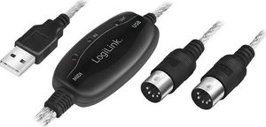 Kabel USB LogiLink USB-A - 2x DIN 5-pin 1.9 m Czarny (UA0037N) 1