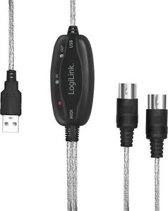 Kabel USB LogiLink USB-A - 2x DIN 5-pin 1.9 m Czarny (UA0037N) 3