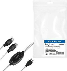 Kabel USB LogiLink USB-A - 2x DIN 5-pin 1.9 m Czarny (UA0037N) 4