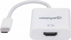 Adapter USB Manhattan USB-C - HDMI Biały  (152921) 3