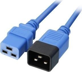Kabel zasilający Lindy Lindy IEC-Netzverlängerung C19 auf C20 blau 1m extern bulk 1