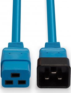 Kabel zasilający Lindy IEC-Netzverlängerung C19 auf C20 blau 3m extern bulk 4
