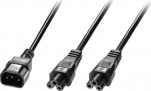 Kabel zasilający Lindy Lindy IEC-Y-Netzkabel C14 auf 2x C5 2.5m 1