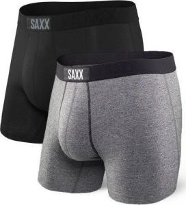 SAXX Bokserki męskie Vibe Boxer Brief 2Pk Black/Grey r. M 1