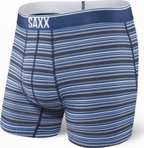 SAXX Bokserki męskie Quest Boxer Brief Fly Blue Daybreak Stripe r. S 1