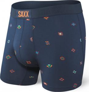 SAXX Bokserki Vibe Boxer Brief Blue Trail Markers r. S 1