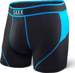 SAXX Bokserki Kinetic Boxer Brief Black/Electric Blue r. S 1