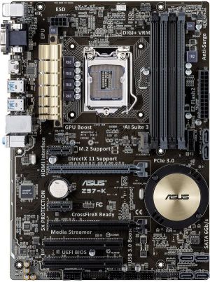 Płyta główna Asus Z97-K, Z97, DualDDR3-1600, SATA3, RAID, HDMI, DVI, D-Sub, ATX (Z97-K) 2