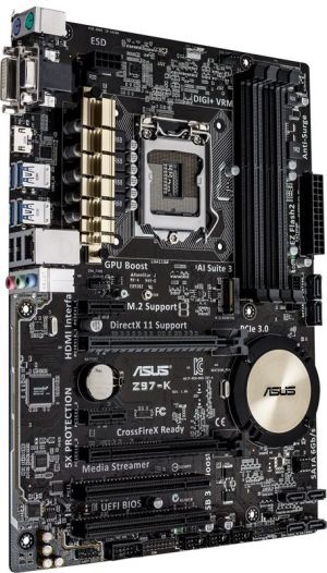 Płyta główna Asus Z97-K, Z97, DualDDR3-1600, SATA3, RAID, HDMI, DVI, D-Sub, ATX (Z97-K) 4